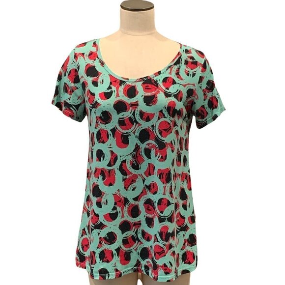 LulaRoe M Tunic Tee Shirt Colorful Geometric Circle Design Athleisure 197K - Picture 2 of 10